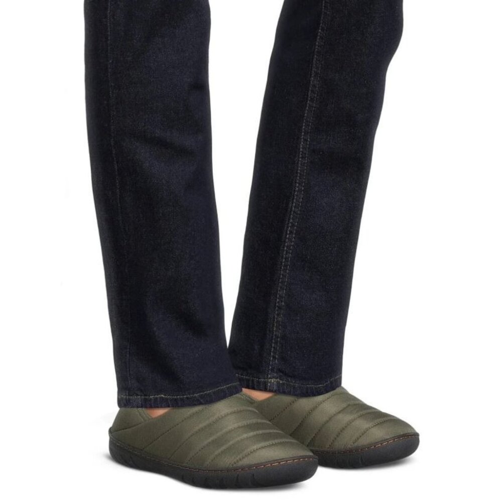 Ozark Trail Men's Puffer Slippers Sz 13 Olive Green Quilted Slip On Outdoor